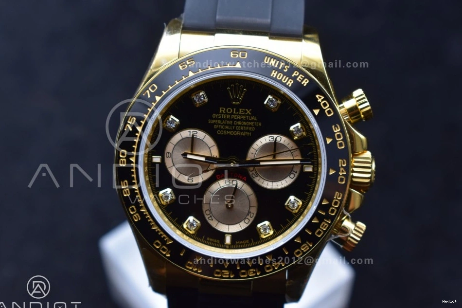 Oysterflex Edition 126518 SH4131 Best on (Weighted) V6 Diamonds Daytona QF Strap 1:1 YG Dial Black 0403